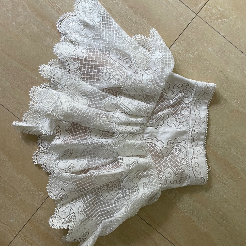 Zimmermann White Lace Midi Skirt